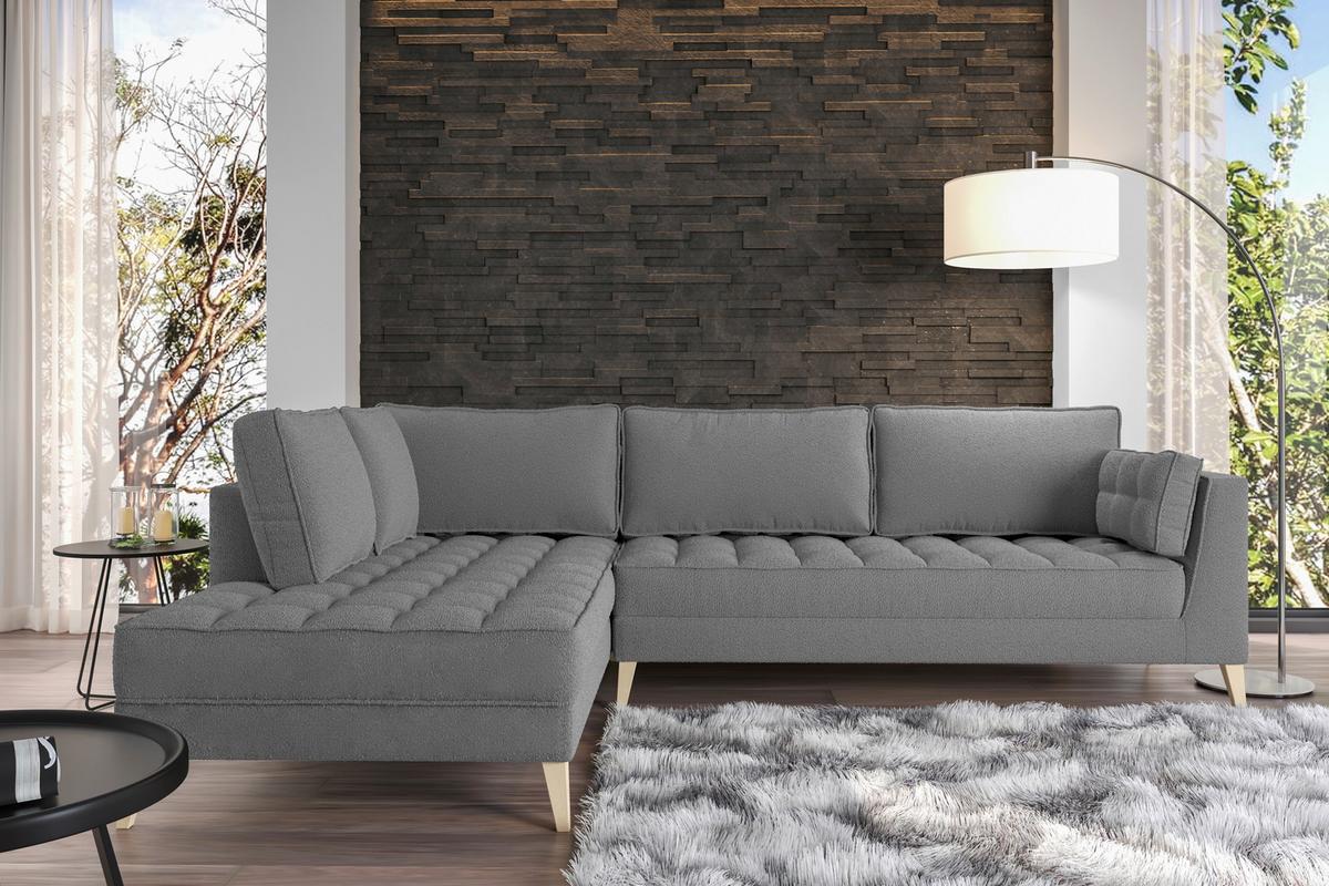 Ecksofa Doti - Taupe/Naturfarben, Design, Textil (204/310cm) - MID.YOU