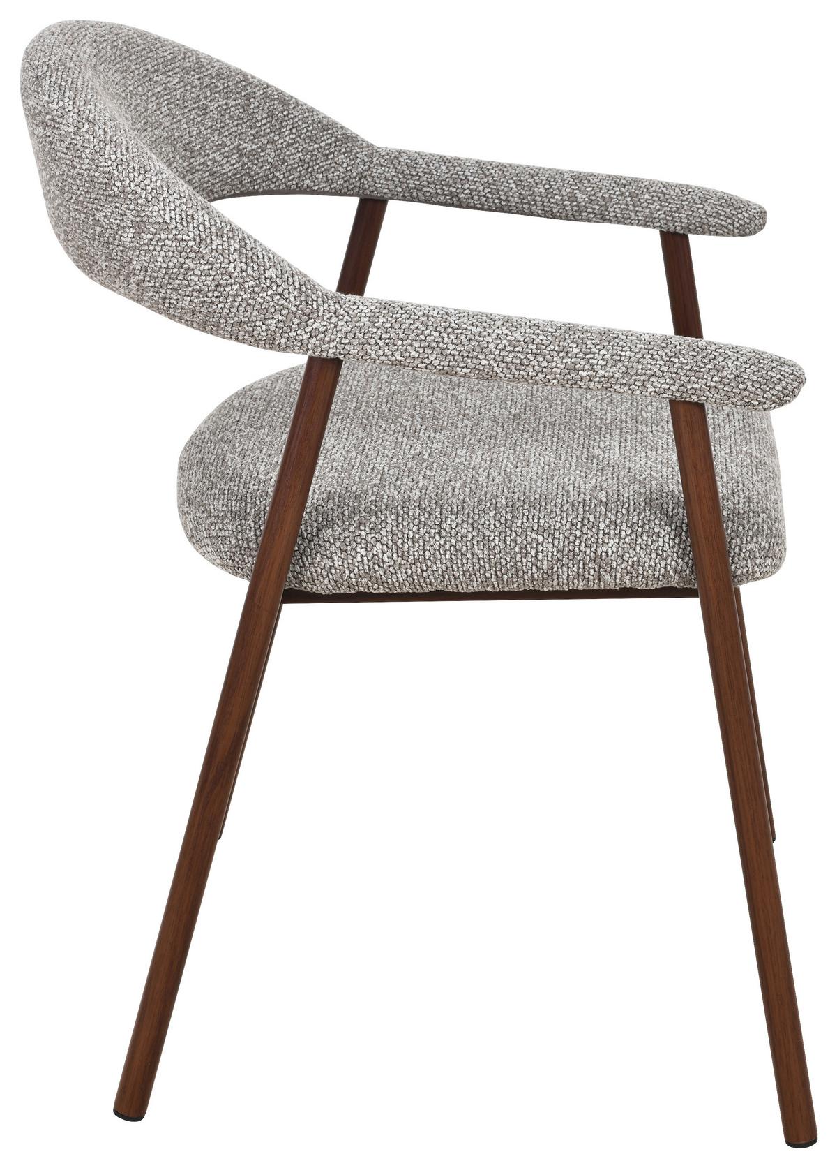 Armlehnstuhl Linea Taupe B: 59 cm - Taupe/Walnussfarben, Basics, Holz/Textil (59/75/62cm) - Livetastic