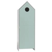 Dětská šatní skříň CASAMI mátová - bílá/mátově zelená, Moderní, kompozitní dřevo (57,6/171,3/37cm) - MID.YOU