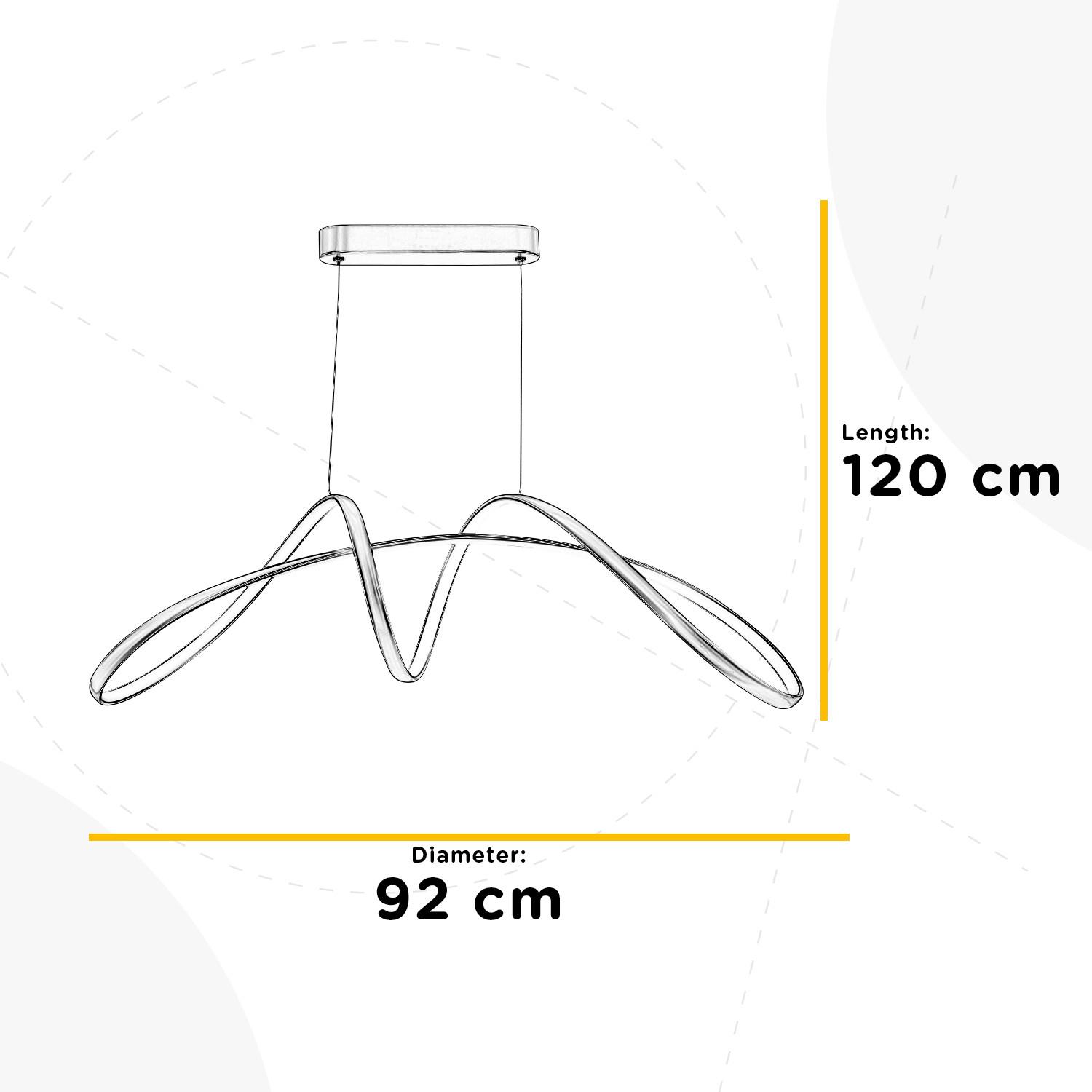 Hängeleuchte 5050/s H: 120 Cm Silberfarben - Silberfarben, Design, Metall (92/29/120cm)