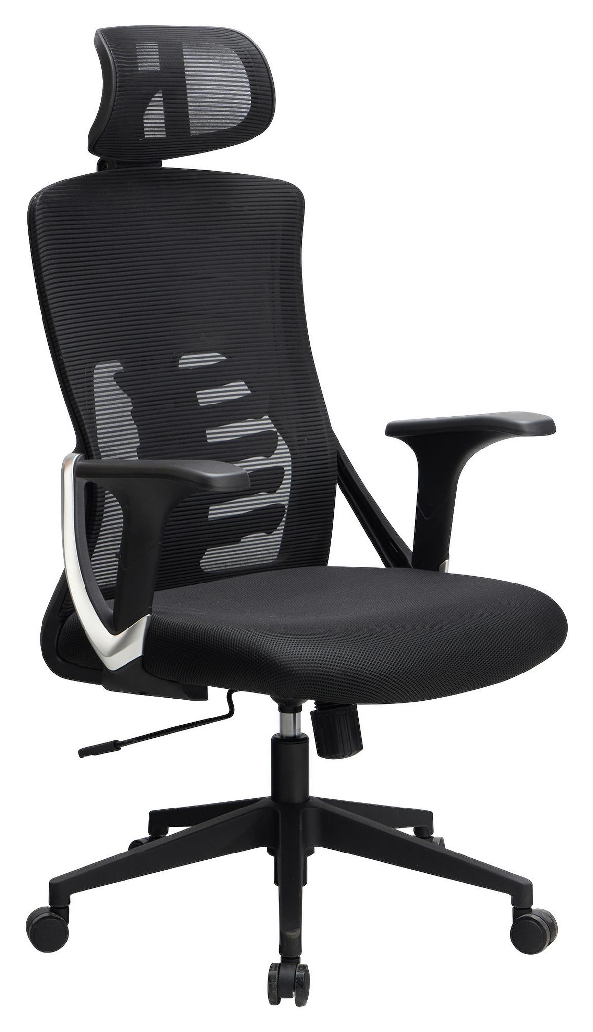 Drehstuhl Schwarz B: 65 cm - Schwarz, Design, Kunststoff/Textil (65/123/65cm) - MID.YOU