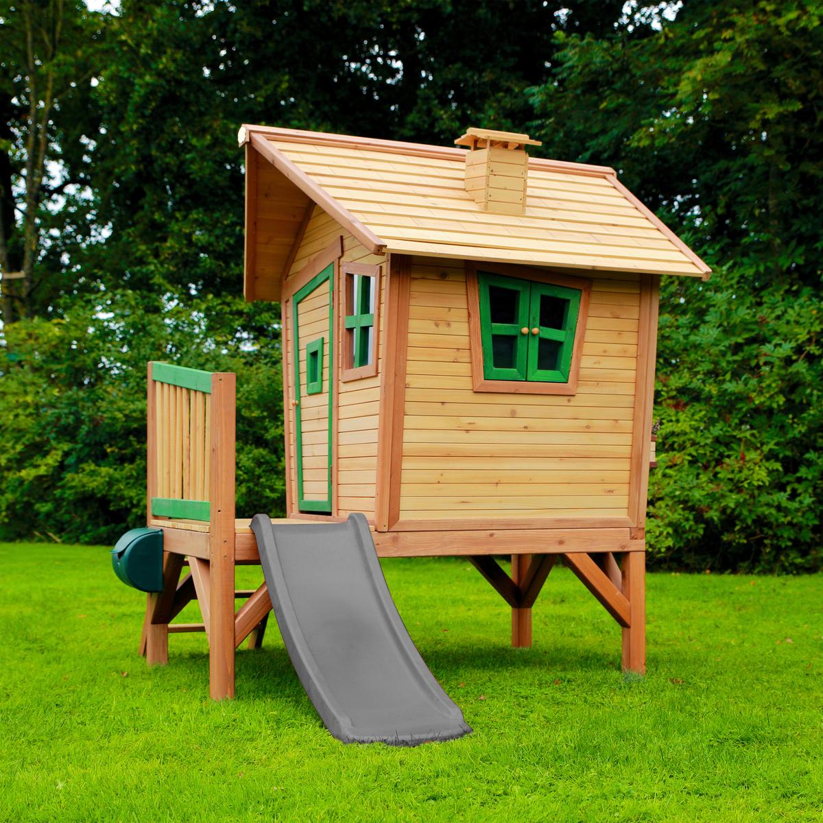 Spielhaus A030.045.80 - Braun/Grau, KONVENTIONELL, Holz/Kunststoff (264/203/177cm) - Ambia Garden