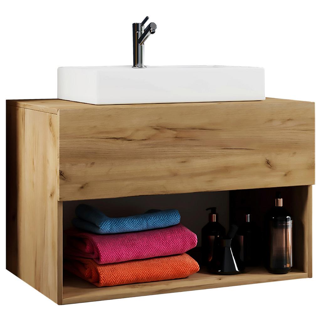 Badmöbel-set 2-tlg. Lendas B: 80 Cm Honig-Eiche Dekor