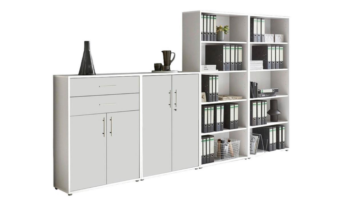Aktenschrank Office Edition Weiß B: 337,6cm - Weiß, MODERN, Holzwerkstoff (337,6/185,6/33cm) - MID.YOU