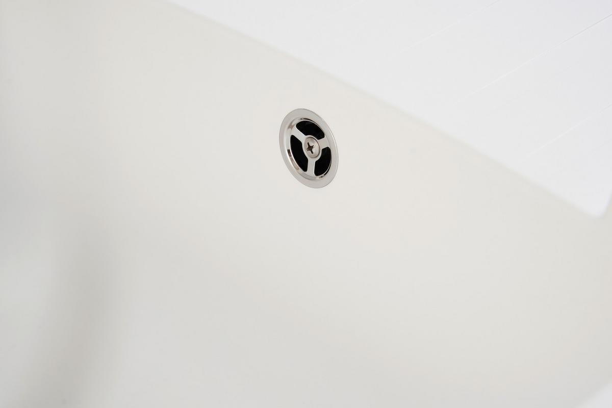 Spüle Respekta Boston Stein Bxt: 86x50 Cm - Weiß, Trend, Glas/Kunststoff (86/20/50cm) - Respekta