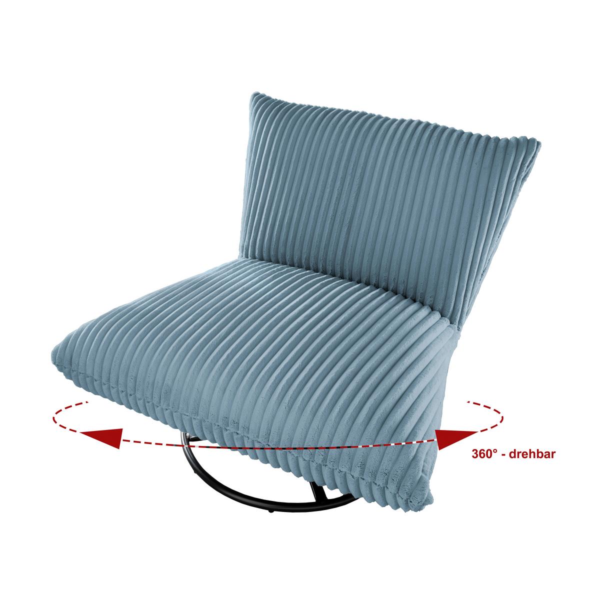 Relaxsessel Cremona Hellblau B: 100 Cm - Schwarz/Hellblau, Design, Textil (100/78/96cm) - Livetastic