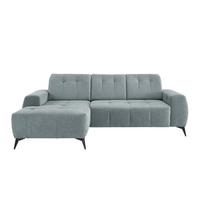 Ecksofa mit USB Anschluss Sano, Mintgrün, S: 180x258 cm - Schwarz/Mintgrün, MODERN, Textil (180/258cm) - Livetastic