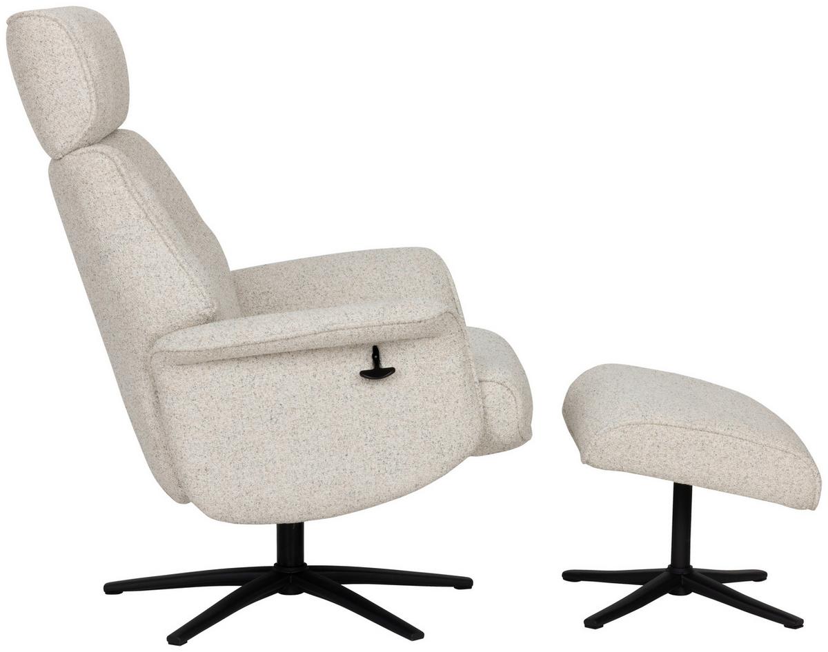 Relaxsesselset Mellow Beige B: 77 cm - Creme/Schwarz, Design, Holz/Textil (77/108/81cm) - Livetastic