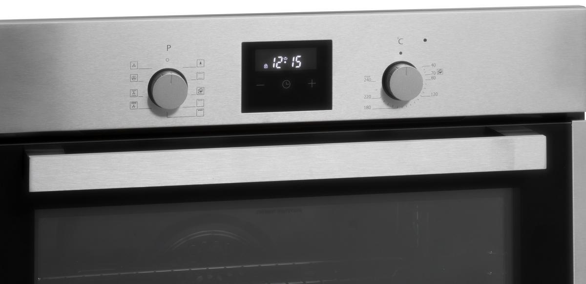 Einbauherd-set B: 59,5 Cm Induktion/ Autark - Edelstahlfarben/Schwarz, Trend, Glas/Metall (59,5/59,5/56,5cm) - Respekta