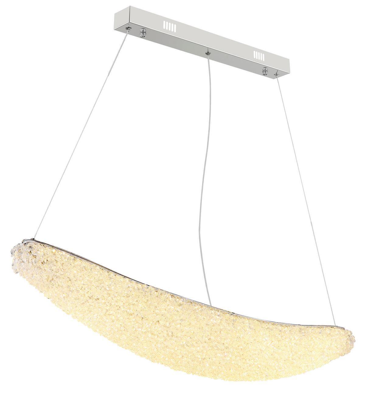 ZÁVĚSNÉ LED SVÍTIDLO KRISTALLA - čiré/barvy chromu, Design, kov/sklo (105/19/120cm) - Globo