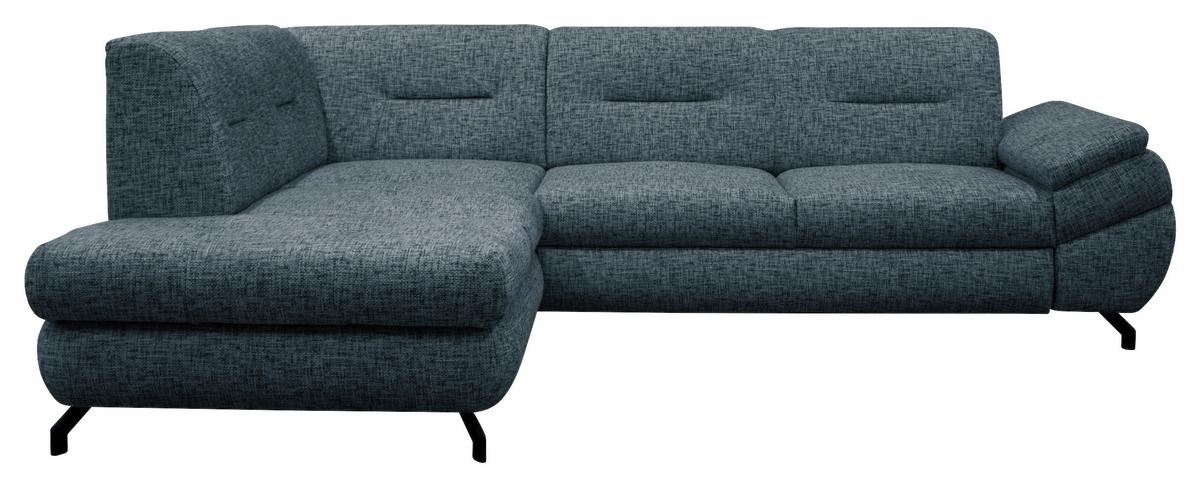 Ecksofa Imo Blau 201x274 Cm - Blau/Schwarz, Design, Textil (201/274cm) - MID.YOU