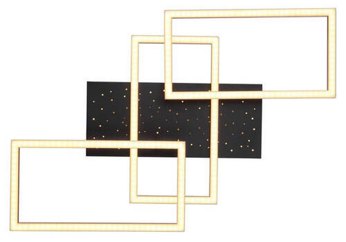 LED-Deckenleuchte 48135-40 - Opal/Schwarz, Design, Kunststoff/Metall (59/40,5/9,7cm) - Globo