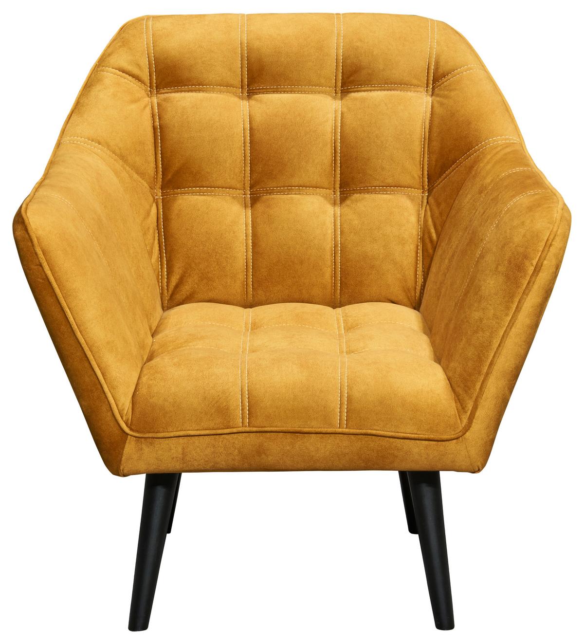 Cocktailsessel Max Gelb B: 84 Cm - Gelb/Schwarz, MODERN, Holzwerkstoff/Textil (84/87/70cm) - MID.YOU