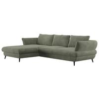 Ecksofa Balou, Grün S: 181x281 cm - Schwarz/Grün, Design, Textil (181/281cm) - Livetastic