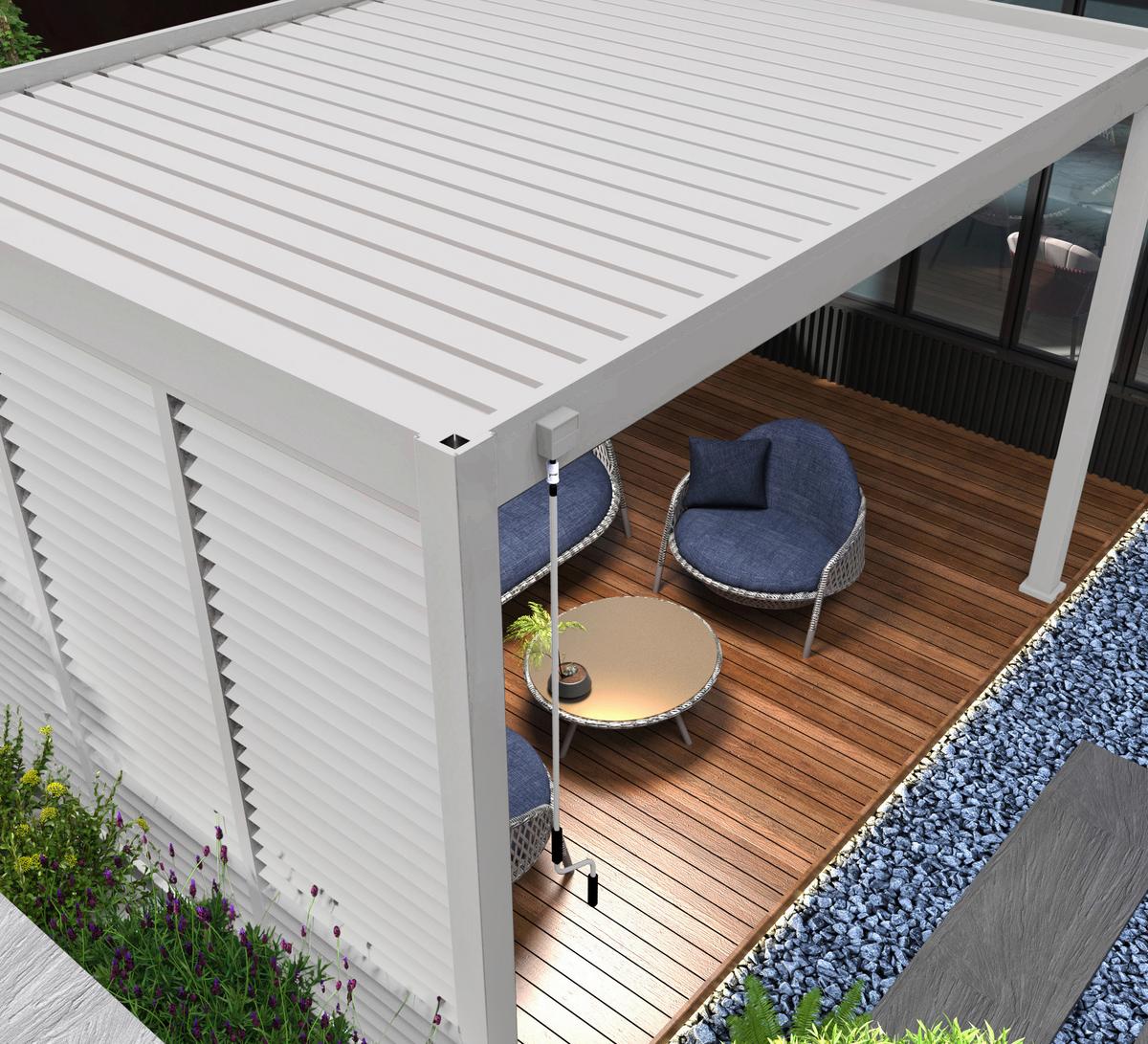 Pergola-Seitenteil 93x235x10cm Wetterfest - Weiß, Basics, Metall (93/235/10cm) - WEIDE