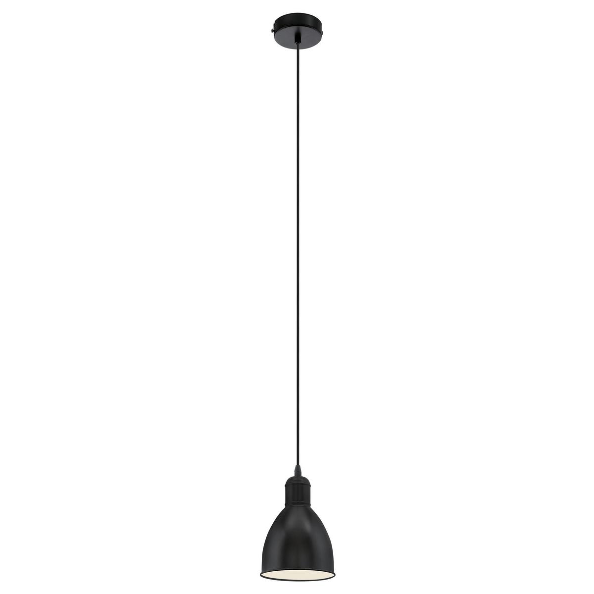 Hängeleuchte Priddy H: 110 cm 1-Flammig, Stahl Schwarz/Weiß - Schwarz/Weiß, Design, Metall (15,5/110cm) - Eglo