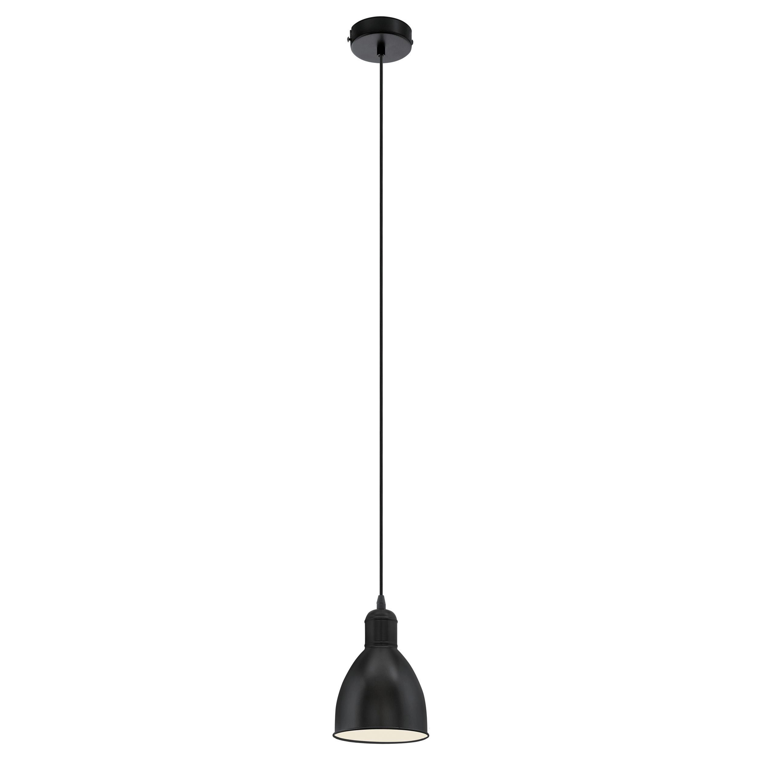 Hängeleuchte Priddy H: 110 cm 1-Flammig, Stahl Schwarz/Weiß