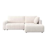 Sedací souprava GIA, pravá, bílá - bílá/šedá, Moderní, dřevo/textil (261/94/197cm) - Bessagi Home