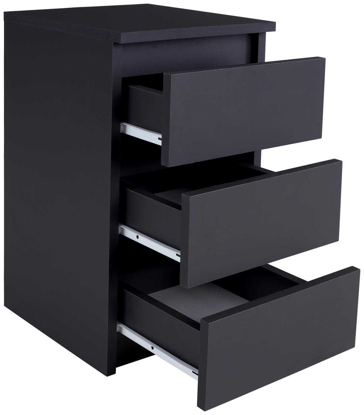 Nachtkästchen Anthrazit H: 55 cm Ella - Anthrazit, KONVENTIONELL, Holzwerkstoff (30/55/31cm)