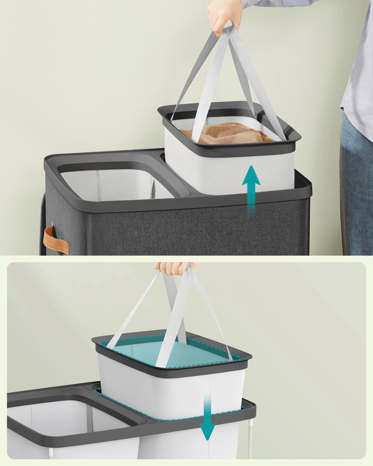 Wäschekorb Schwarz, B/H/T:56x75x40cm - Schwarz, Basics, Papier/Holzwerkstoff (56/75/40cm)