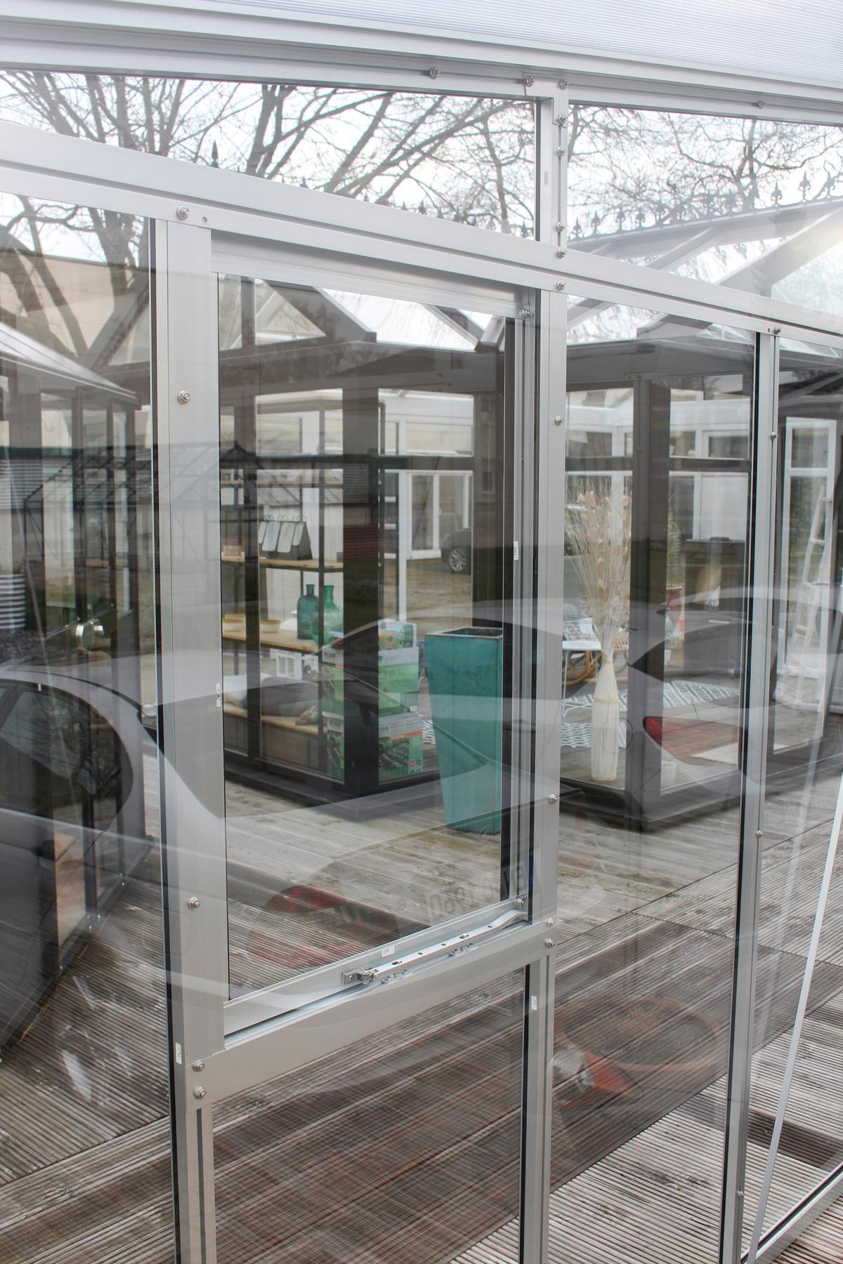 Gewächshaus-seitenfenster H Esg-Glas, Alufarb. 55,4x87,6cm - Alufarben, Basics, Glas/Metall (55,4/87,6cm)