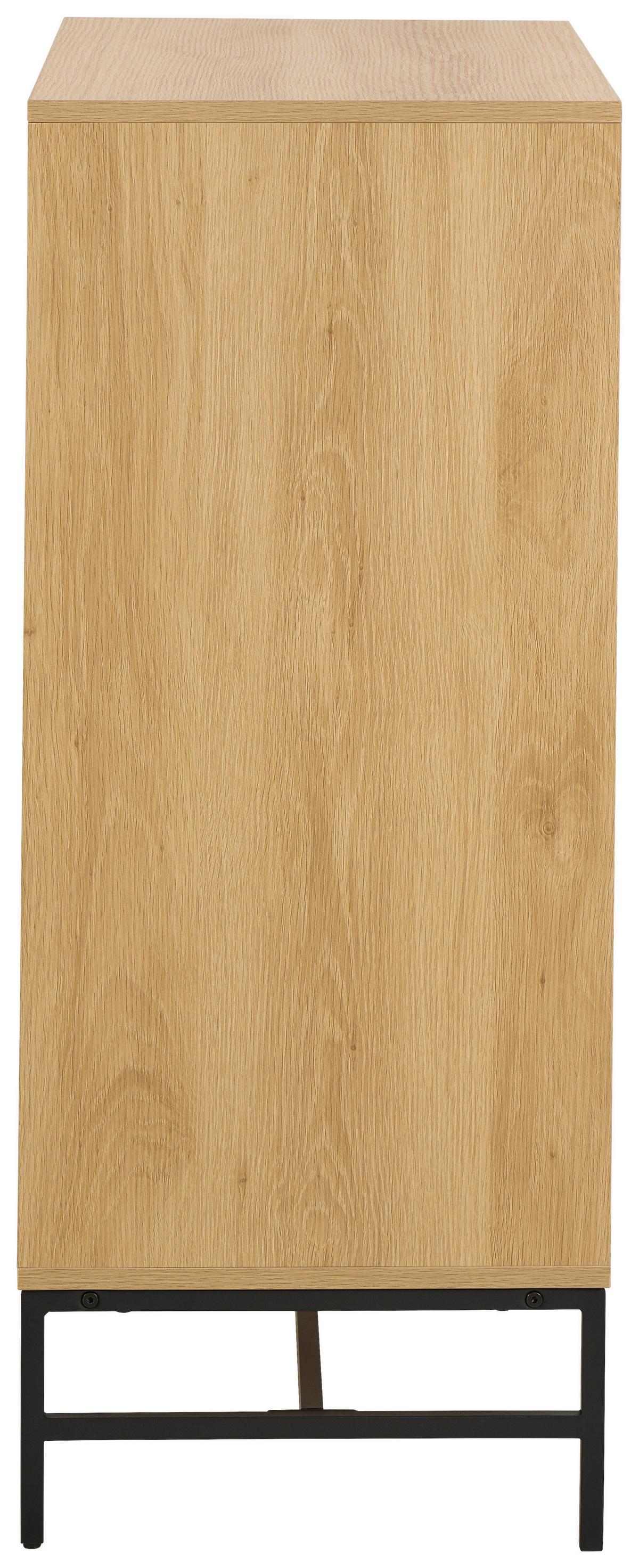 KOMODA ALBANY - černá/barvy dubu, Design, kov/dřevo (80,6/100,1/40cm)