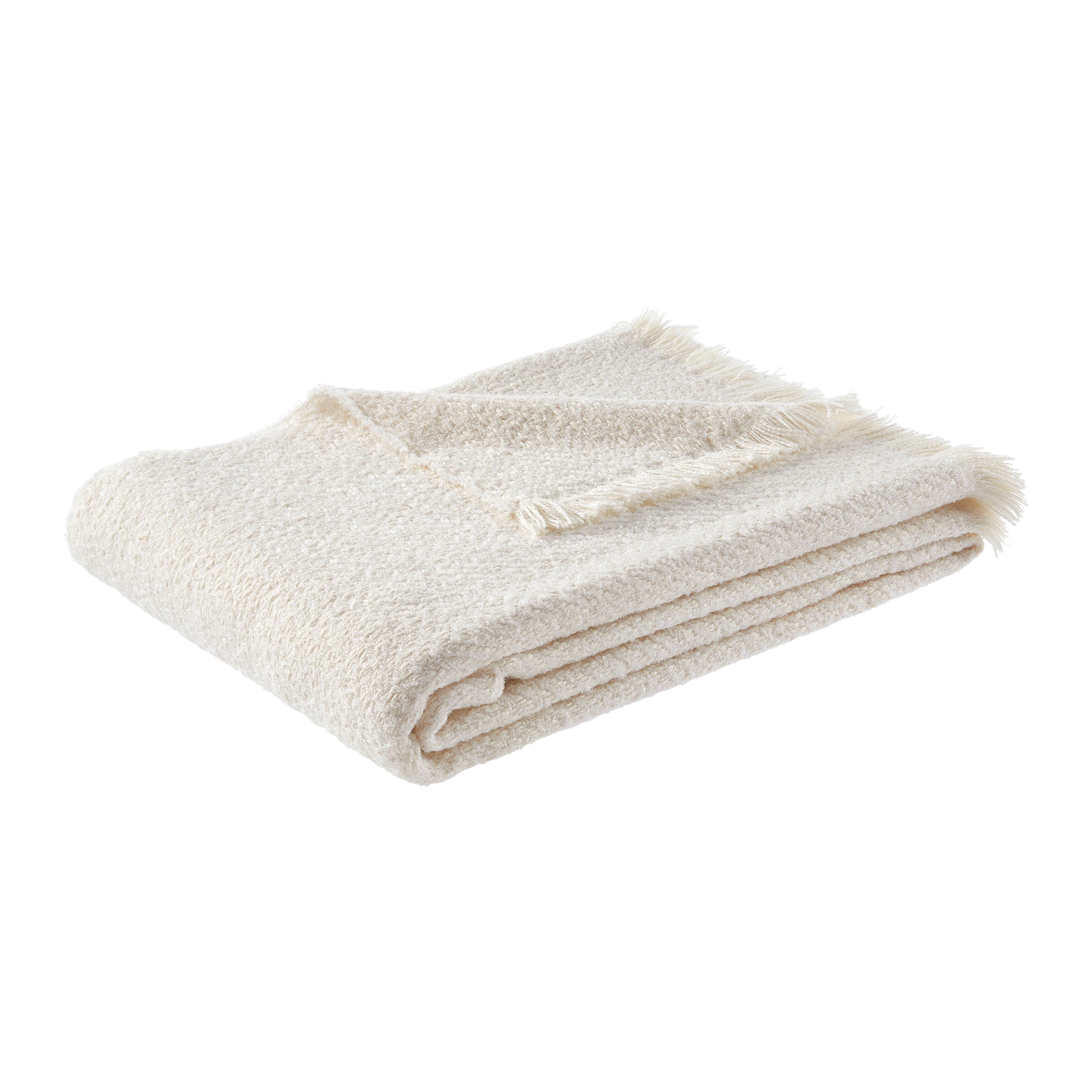 Mäkká deka Chevron, 130/170cm - biela/béžová, Modern, textil (130/170cm) - Modern Living