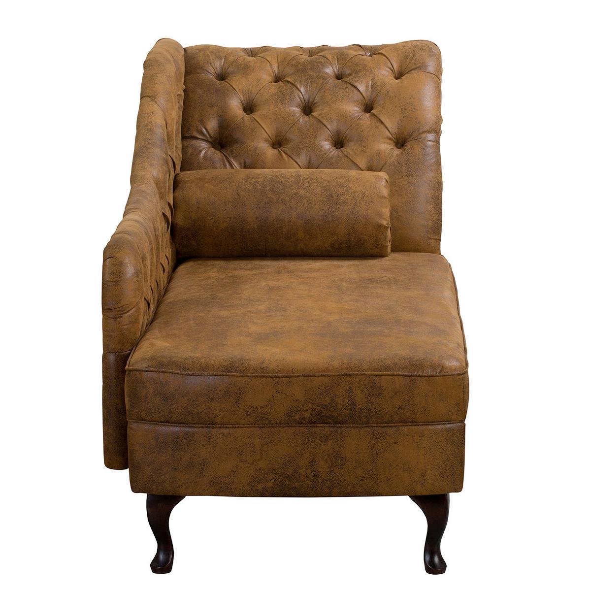 Récamiere Pako Cognac B: 185cm - Cognac/Braun, Design, Textil (185/93/75cm) - Livetastic