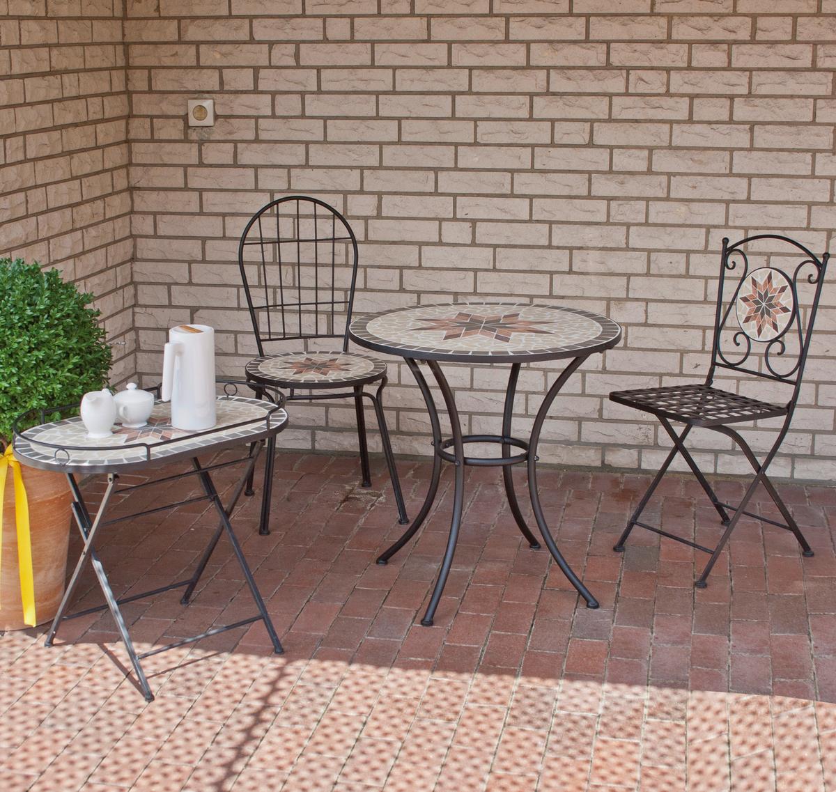 Klappsessel Stella Metall/Keramik - Multicolor/Schwarz, MODERN, Keramik/Metall (39/89,5/49,5cm) - Siena Garden