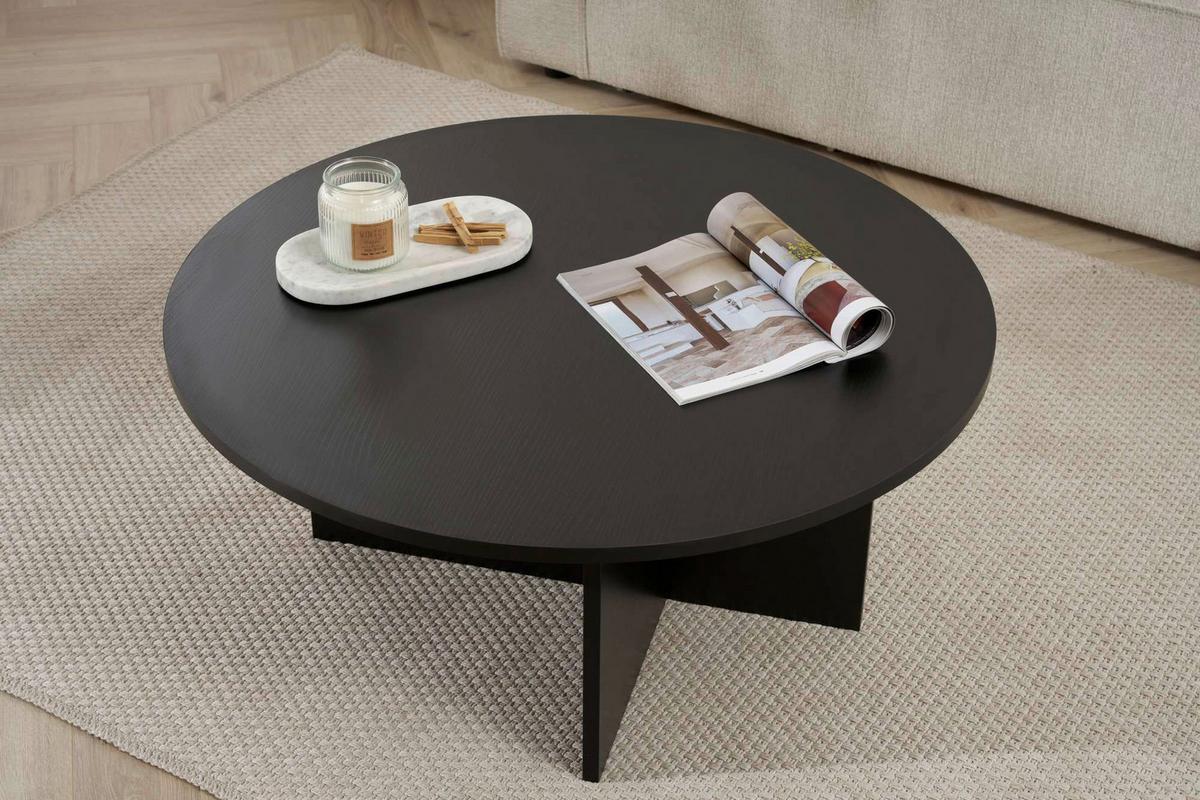Couchtisch Soleil Schwarz L: 90cm - Schwarz, Design, Holzwerkstoff (90/90/40cm) - MID.YOU