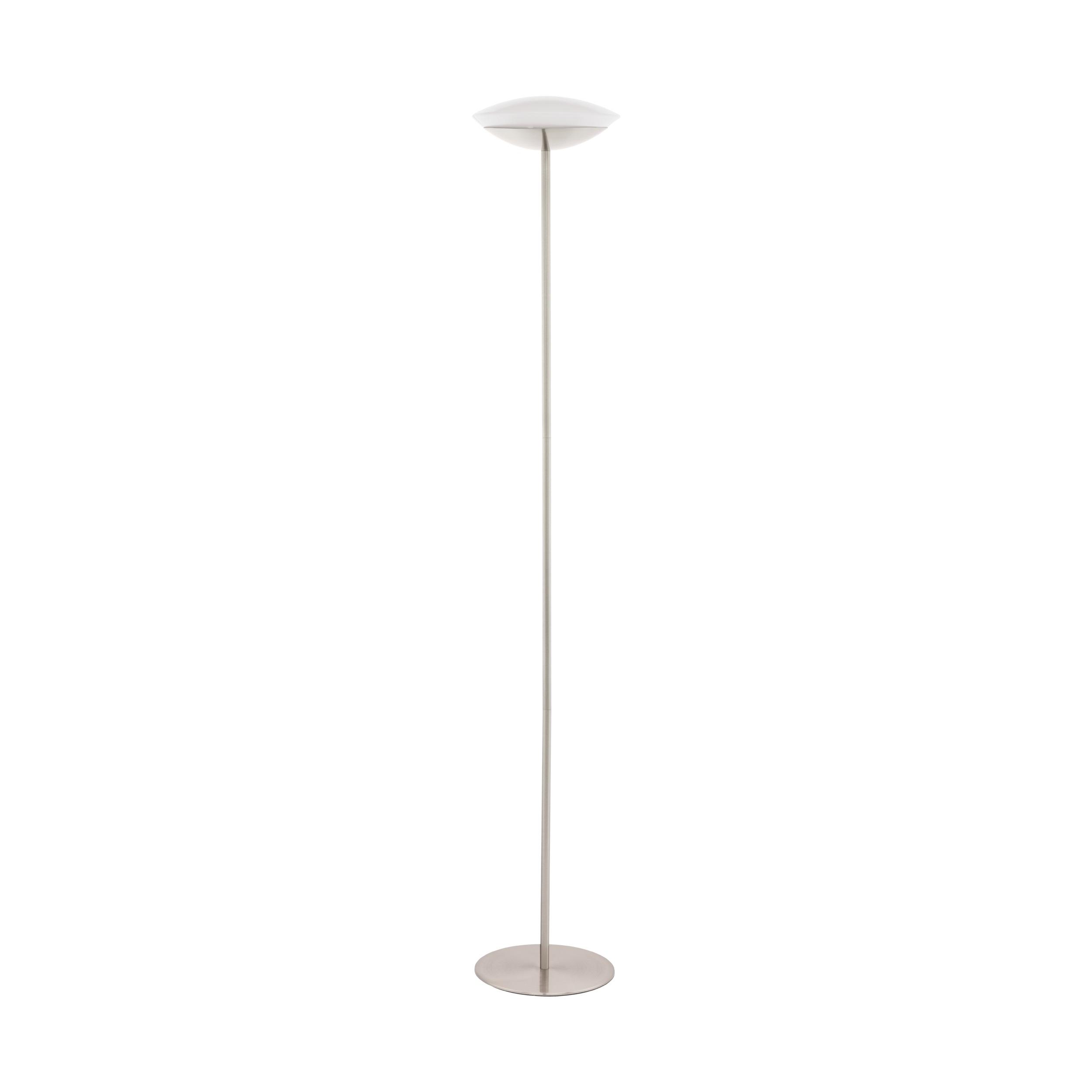 LED-Stehlampe Frattina-Connect dimmbar Nickelfarben/Weiß - Weiß/Nickelfarben, Basics, Kunststoff/Metall (29/181,5cm) - Eglo