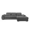 Ecksofa mit Bettkasten Rigatti Grau S: 314x184 cm - Schwarz/Grau, MODERN, Textil (314/184cm) - Livetastic