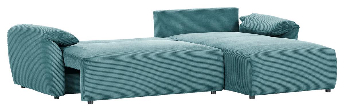 Ecksofa Cuty Petrol S: 266x180 Cm - Petrol/Schwarz, KONVENTIONELL, Textil (266/180cm) - MID.YOU