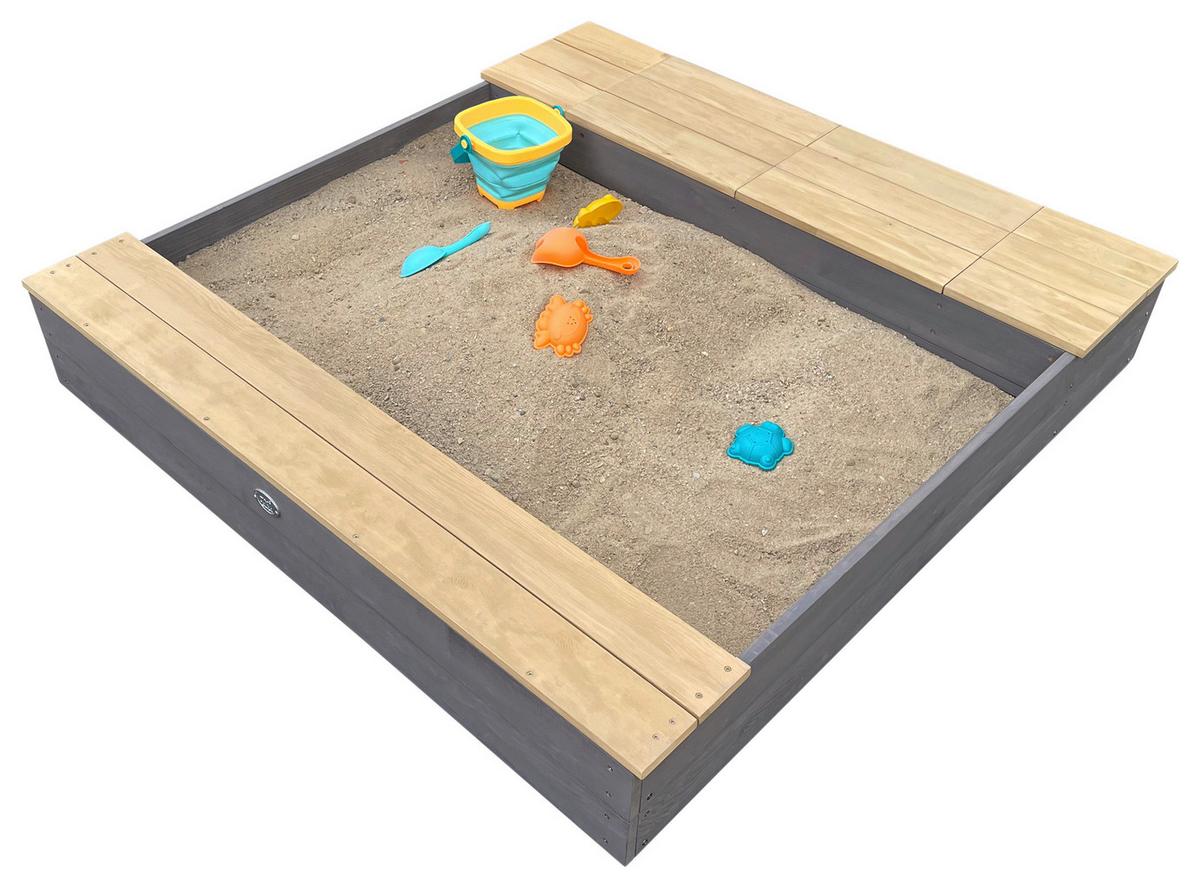 Sandkasten A031.016.20 - Braun/Grau, KONVENTIONELL, Holz (117/18,7/119cm) - Ambia Garden