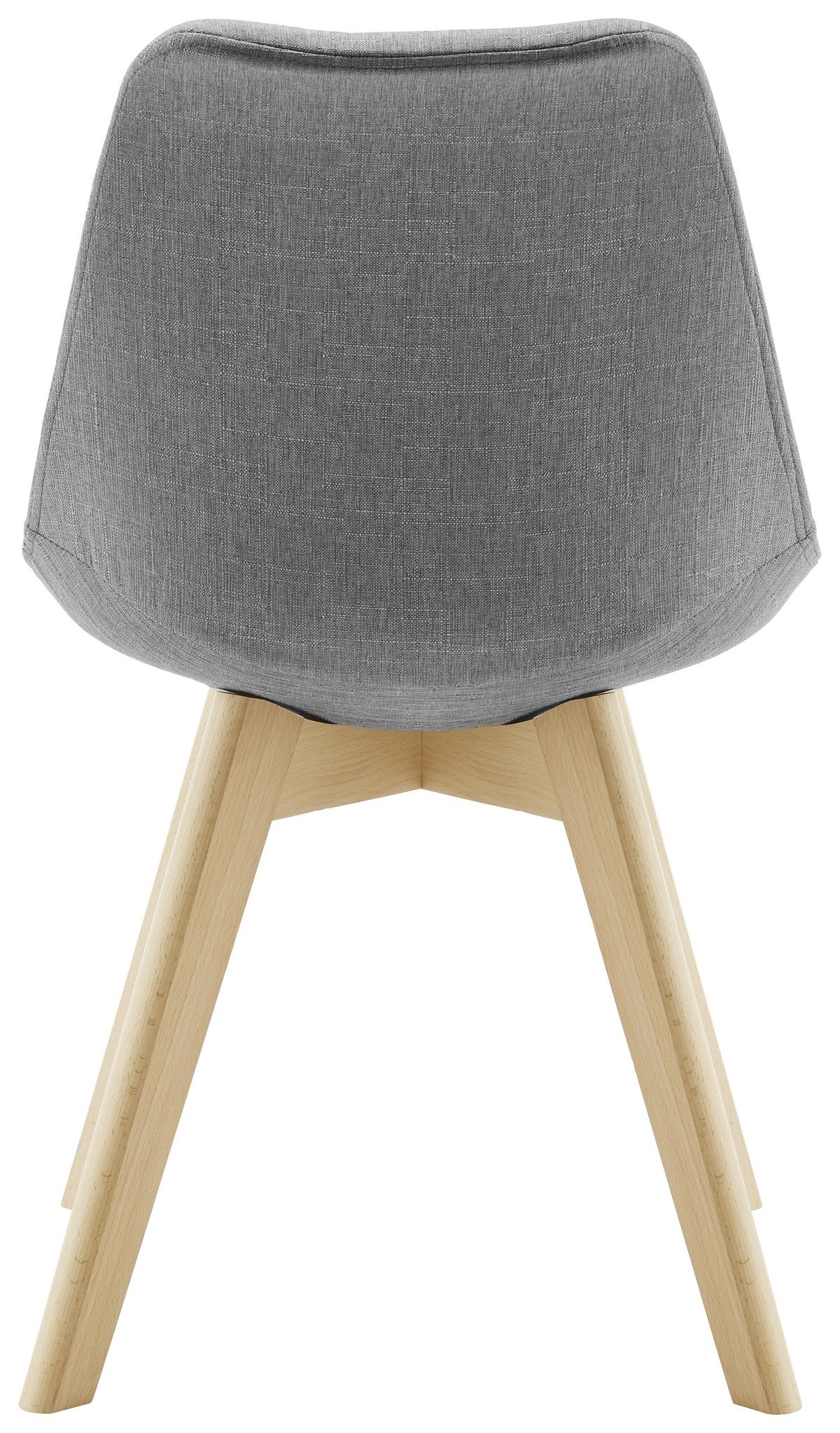 Jídelní židle Rocksi - šedá/barvy buku, Moderní, dřevo/textil (43/82,5/43cm) - Bessagi Home