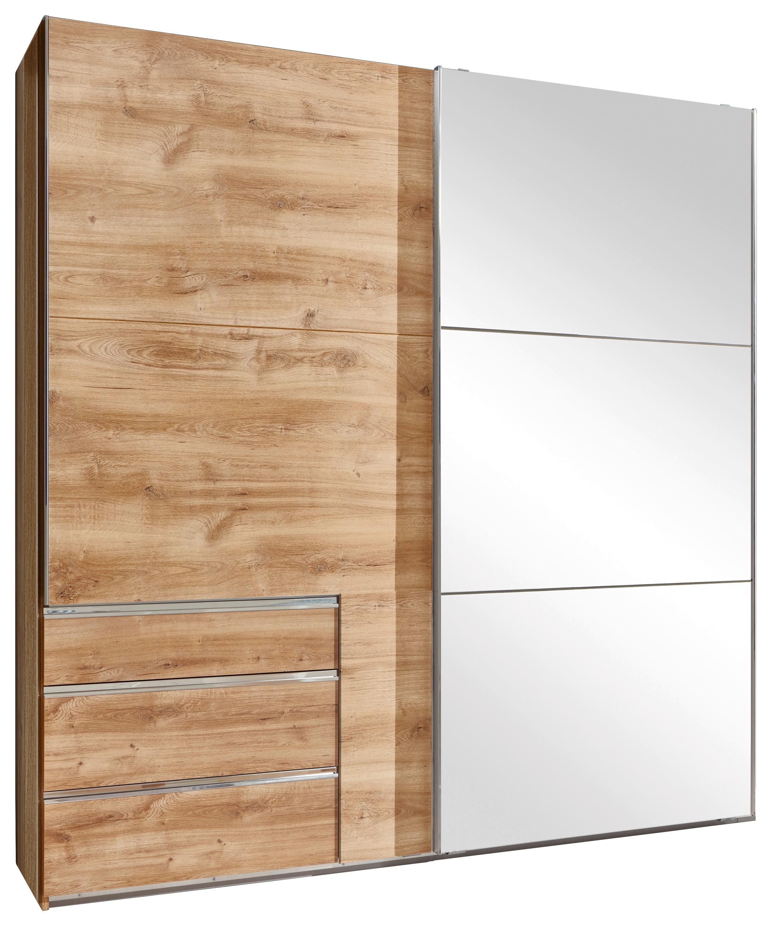 Schwebetürenschrank M. Spiegel 200cm Level 36a, Eiche Dekor