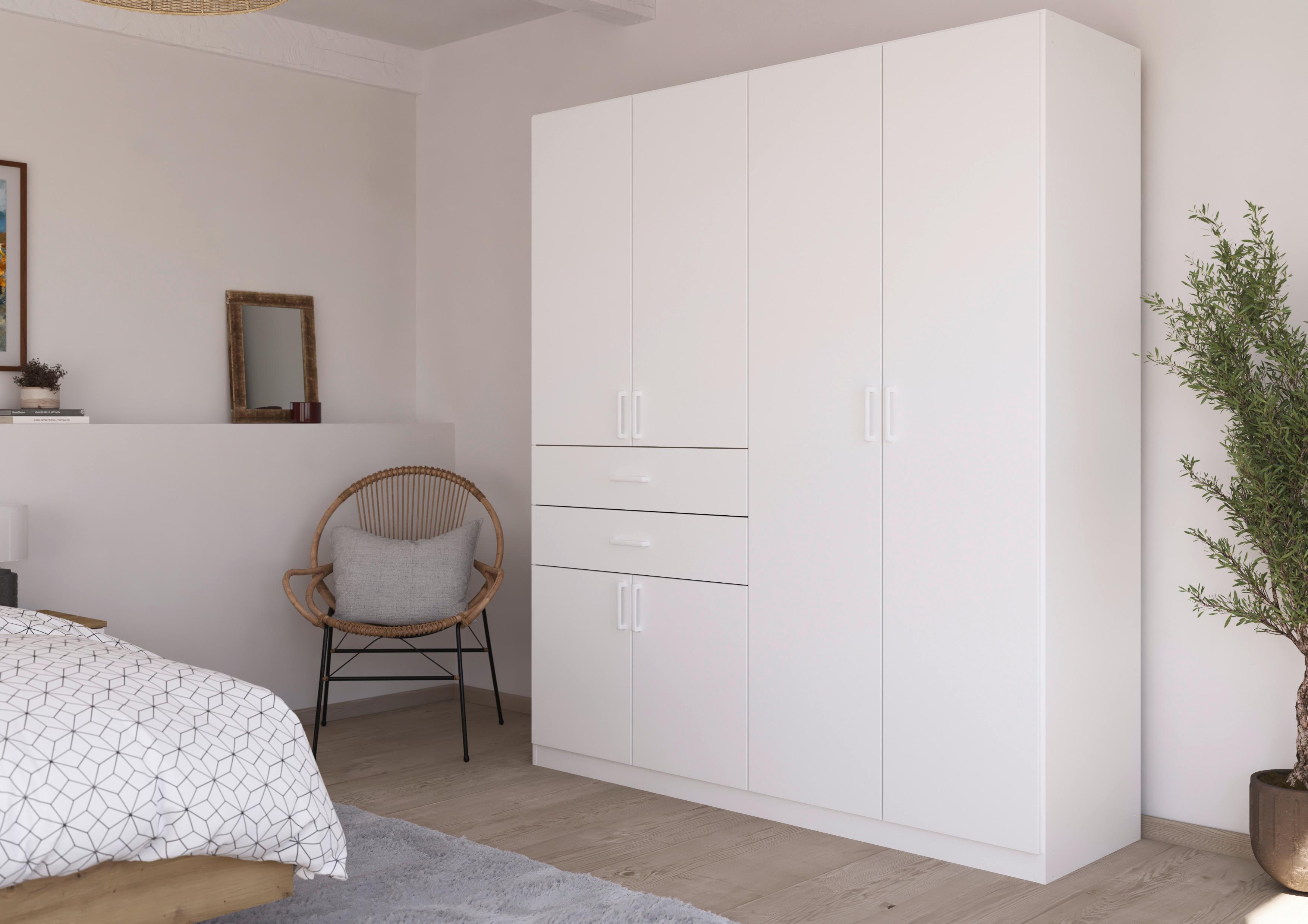 Drehtürenschrank Maika Weiß B: 180 cm - Weiß, MODERN, Holzwerkstoff (180/210/54cm) - Rauch Möbel
