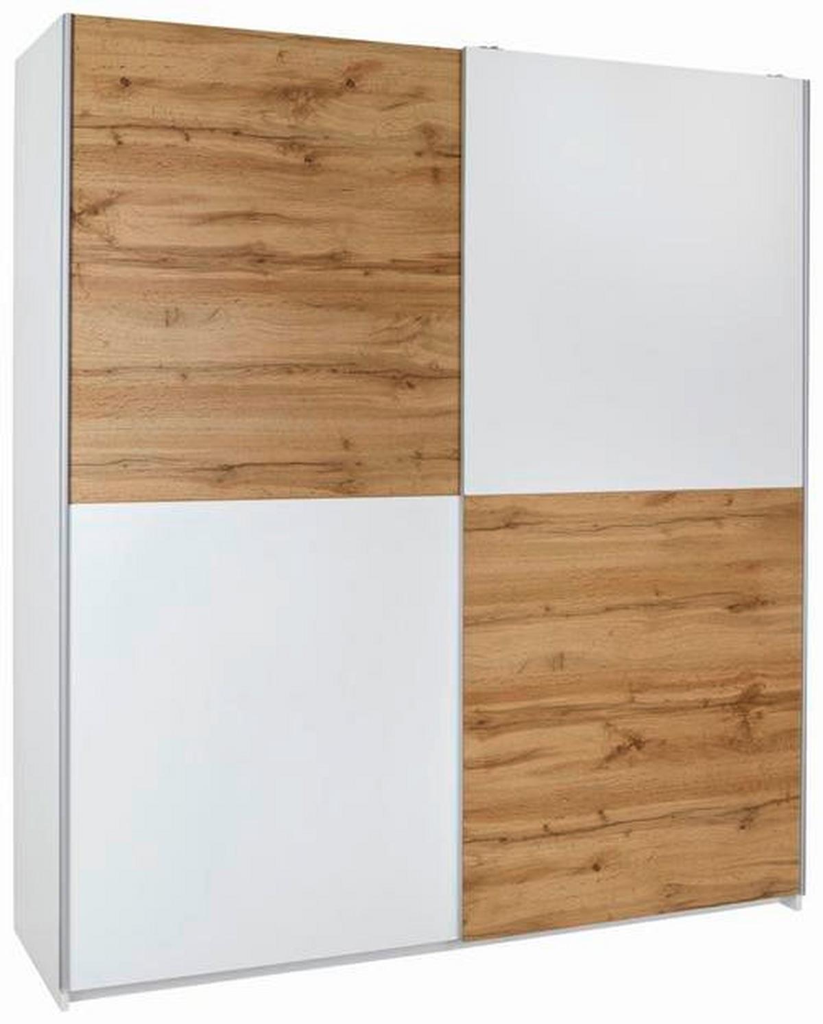 SKŘÍŇ S POSOUVACÍMI DVEŘMI POLY 2 - bílá/barvy dubu, Konvenční, kov/kompozitní dřevo (170/195,5/58,5cm)