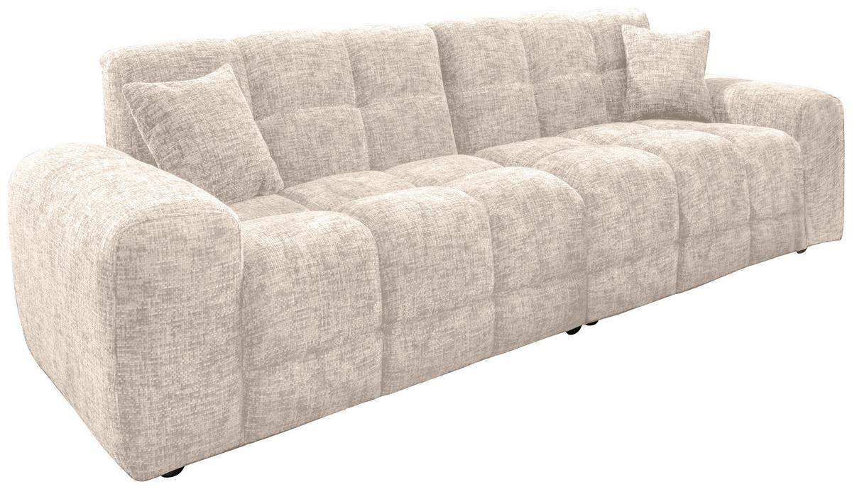 Viersitzer-Sofa Bosco, Creme B: 300 cm - Creme/Schwarz, MODERN, Textil (300/87/120cm) - Livetastic