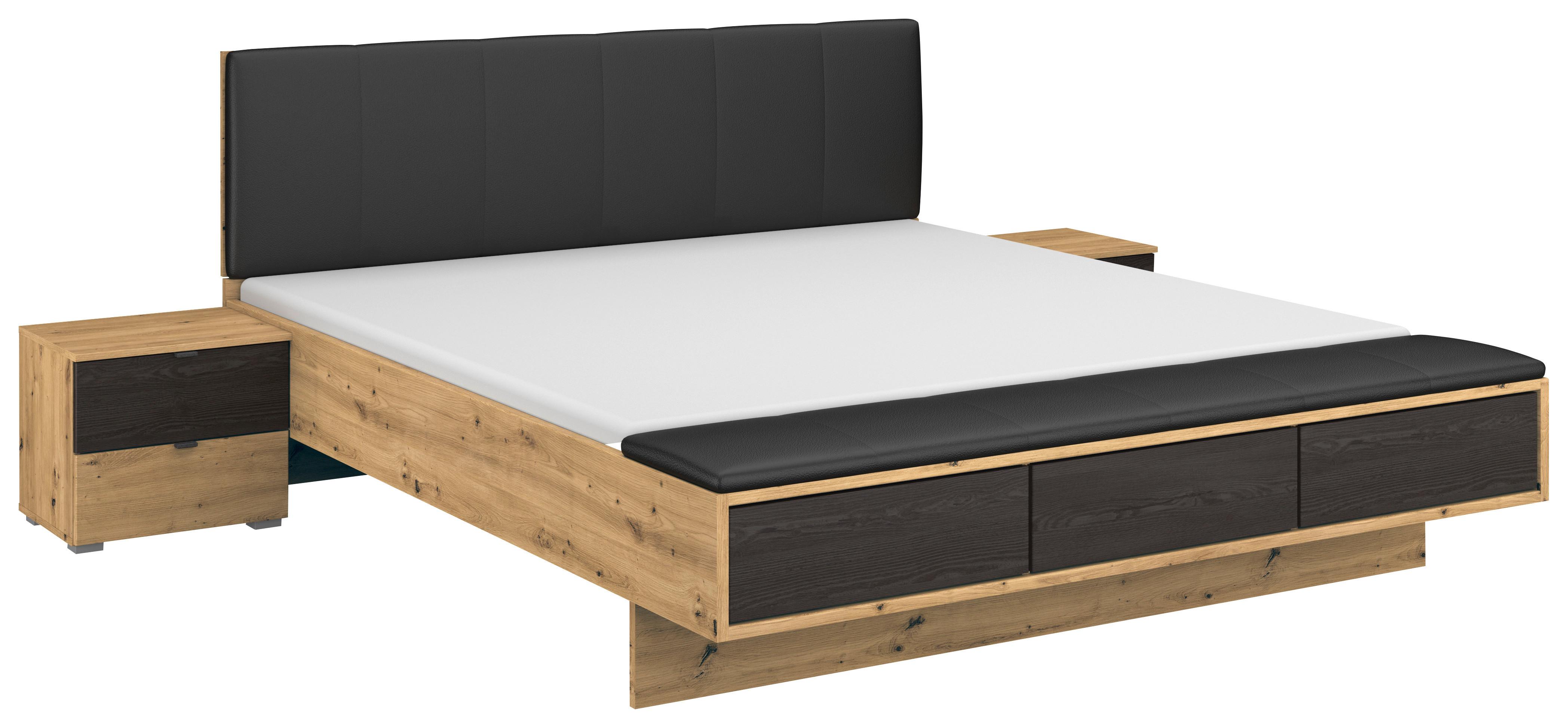 Bettanlage Apollon Eiche Artisan/Schwarz B: 180cm