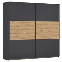 Schwebetürenschrank Neo Grau Eiche Artisan Dekor - Eiche Artisan/Grau, MODERN, Holzwerkstoff (218/210/59cm) - Rauch Möbel