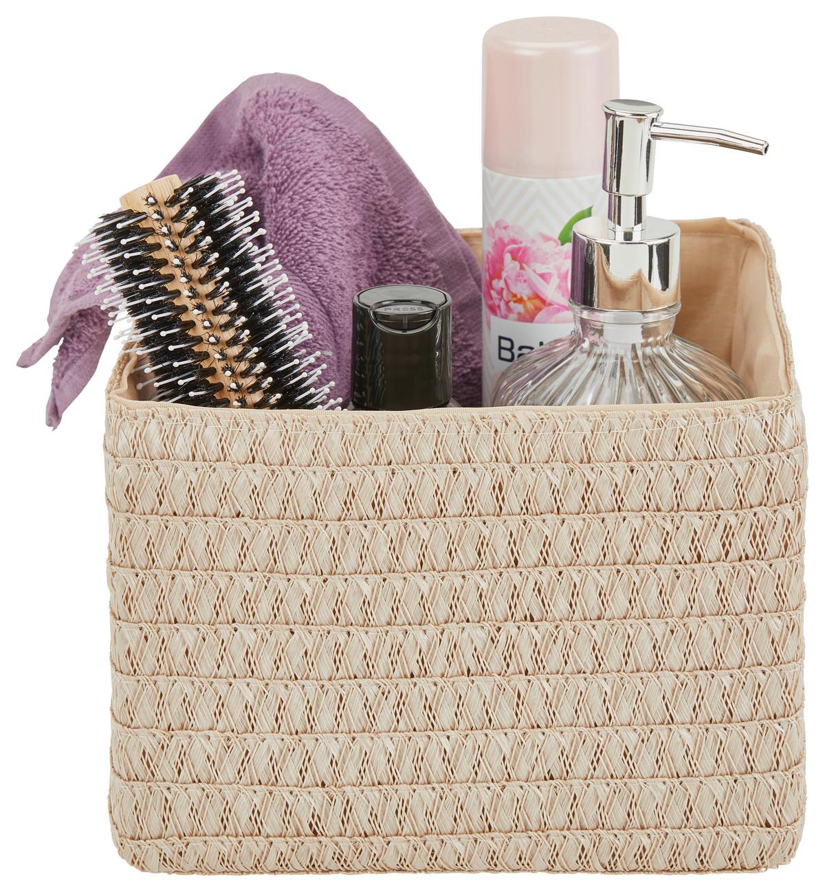 Aufbewahrungskorb Ingetraud 4tlg Kunststoff/Leinen Sand - Sandfarben, ROMANTIK / LANDHAUS, Kunststoff/Textil - James Wood