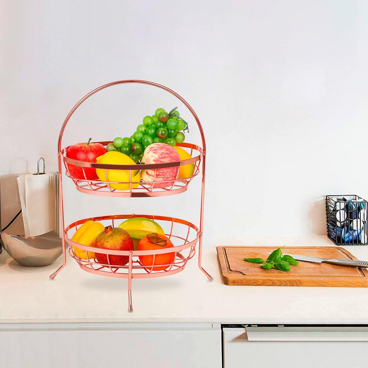 KOŠÍK NA OVOCIE EW-OK-1416K - medená, Basics, kov (27/17/41cm) - Echtwerk