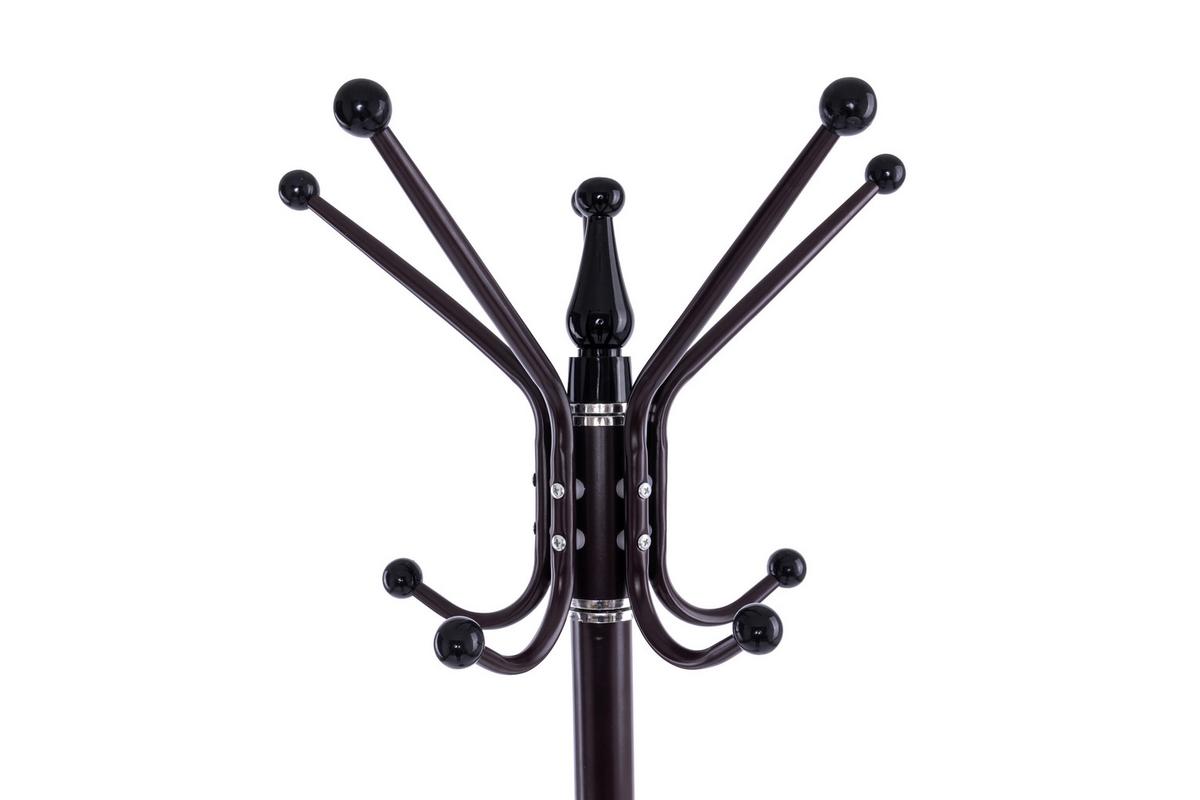 Kleiderständer 14 Kleiderhaken, Höhe 182 cm - Chromfarben/Dunkelbraun, Basics, Stein/Metall (37/182/37cm) - Globo