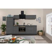 Küchenzeile mit Geräten 270 cm Grau - Eichefarben/Grau, KONVENTIONELL, Holzwerkstoff (270cm) - Respekta