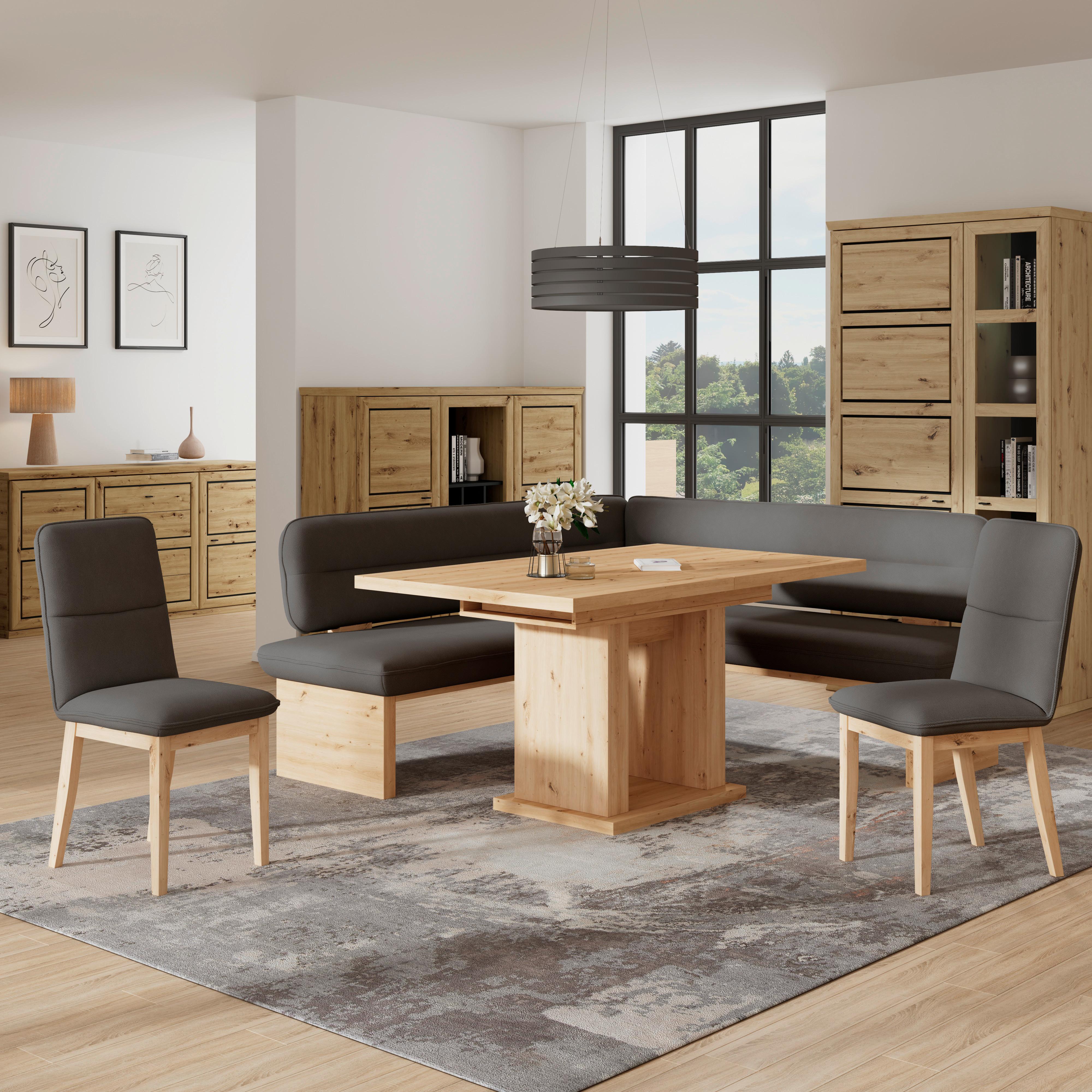 Eckbank Beluna Ii Wesbstoff Anthrazit, B: 192cm - Eichefarben/Anthrazit, KONVENTIONELL, Holz/Textil (192/170cm) - James Wood