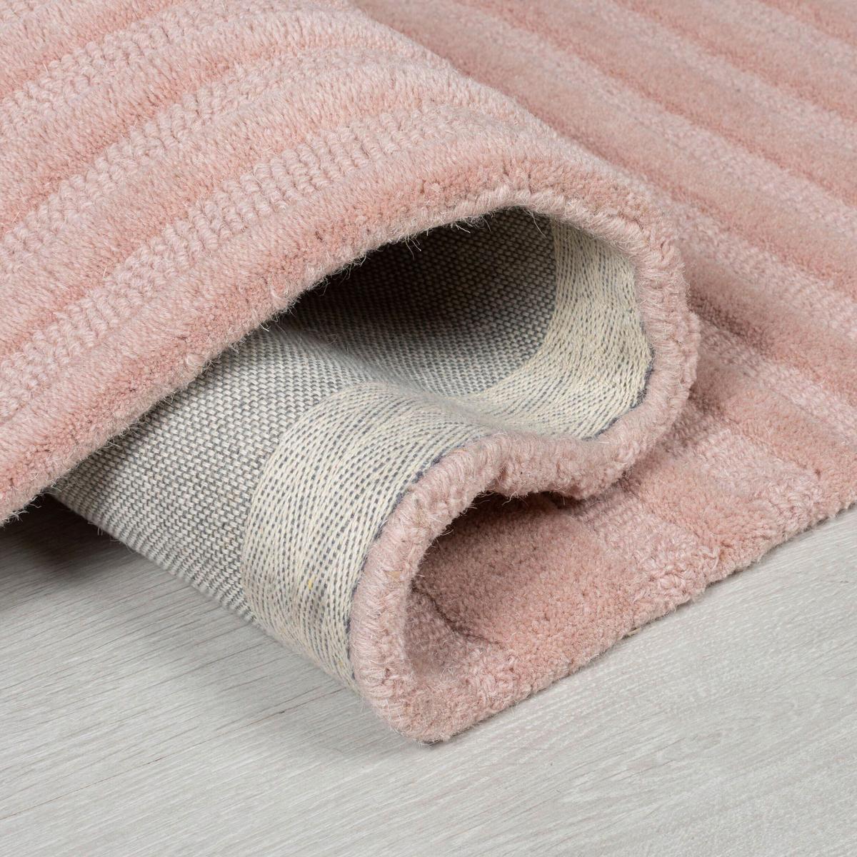 Teppich Wollteppich Hellrosa B: 170cm - Hellrosa, Basics, Textil (170/120cm)