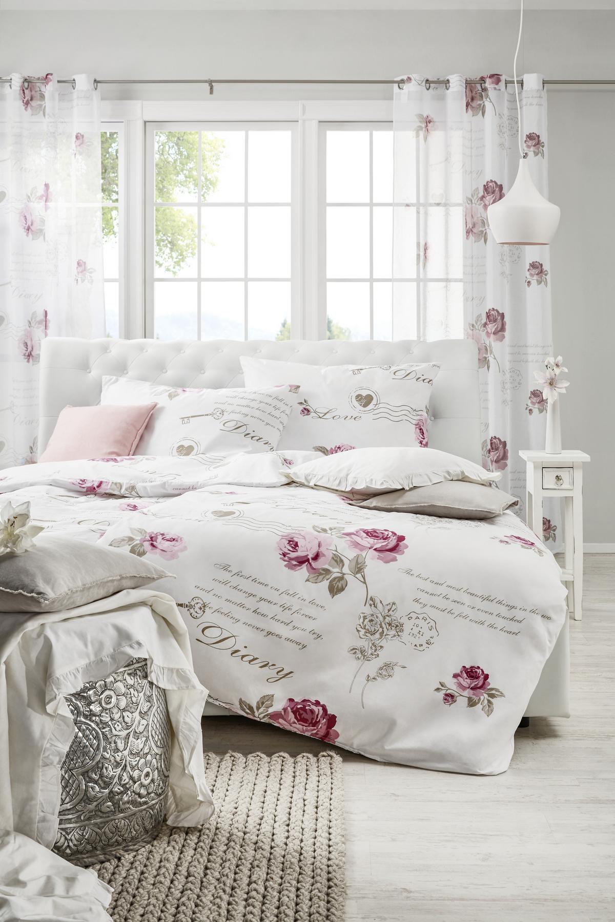 POVLEČENÍ Diary Rose, 140/200cm - bílá, Romantický / Rustikální, textil (140/200cm) - Modern Living