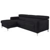 Ecksofa Mit Schlaffunktion Sammy Schwarz Leder - Chromfarben/Schwarz, Design, Leder (168/227cm) - Livetastic