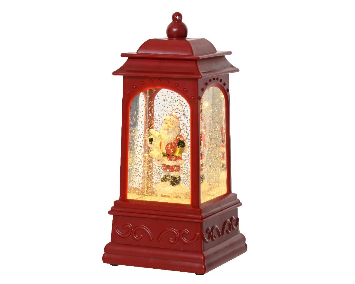 Vánoční LED figúrka MARL - bílá/červená, Basics, plast (9/9/20,5cm)